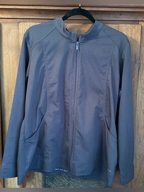 EUC Healing Hands Scrub Jacket in Dark Grey Size XL.